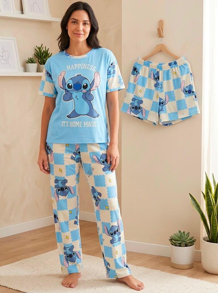 Pijama 3 piezas stitch