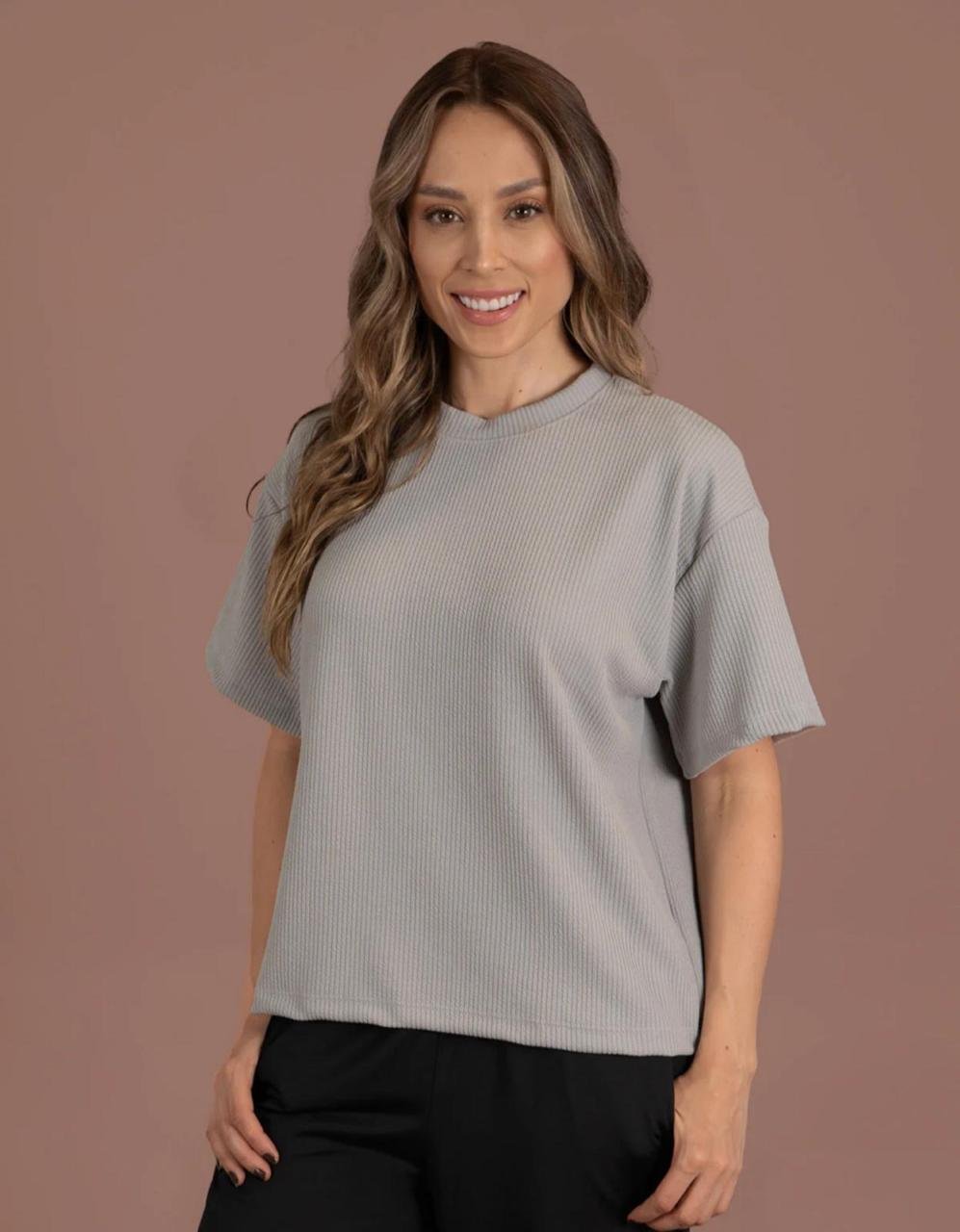 Camisa oversize para dama gris · foto 1