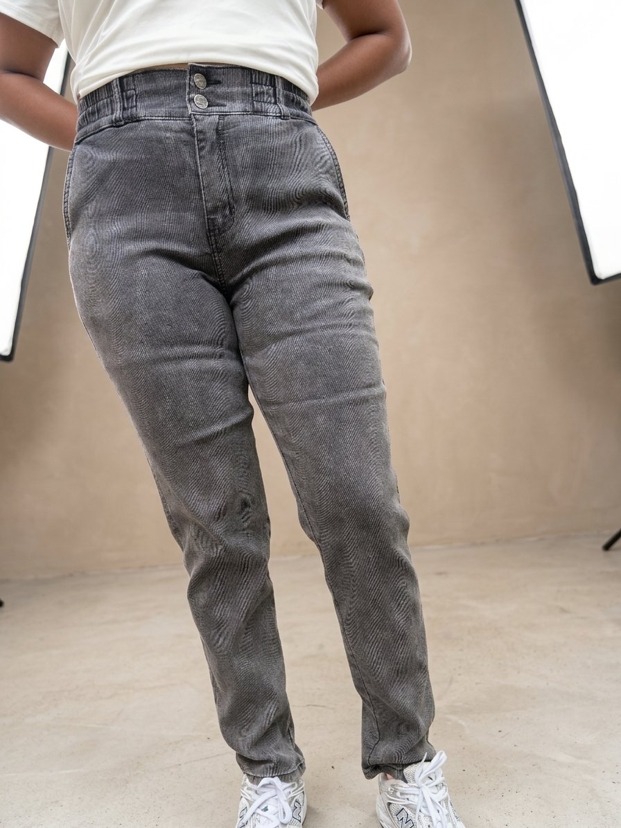 Pantalón Jogger Corduroy Gris Antracita · foto 1