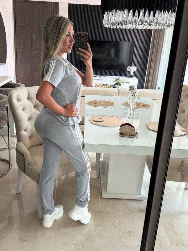 Conjunto Deportivo Gris Trefoil – Camiseta & Jogger · foto 3